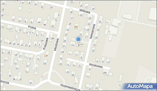 Zawiercie, Nektarowa, 9, mapa Zawiercie