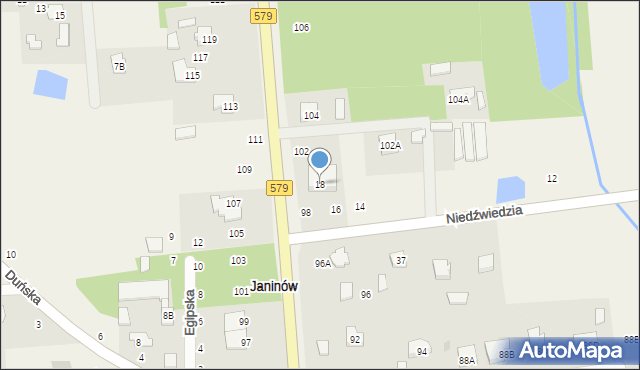 Adamowizna, Niedźwiedzia, 18, mapa Adamowizna