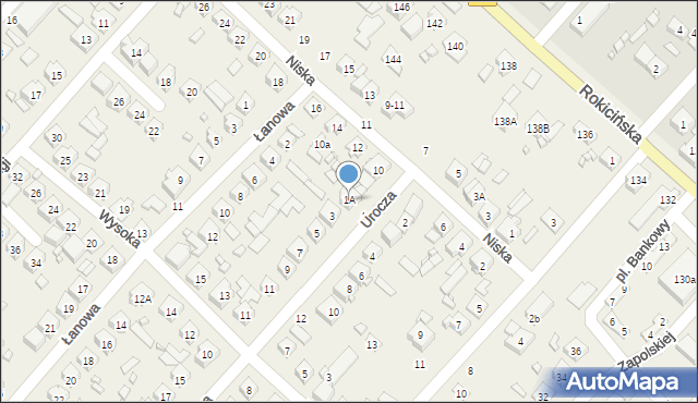 Andrespol, Niska, 1A, mapa Andrespol
