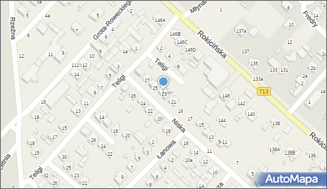 Andrespol, Niska, 23, mapa Andrespol