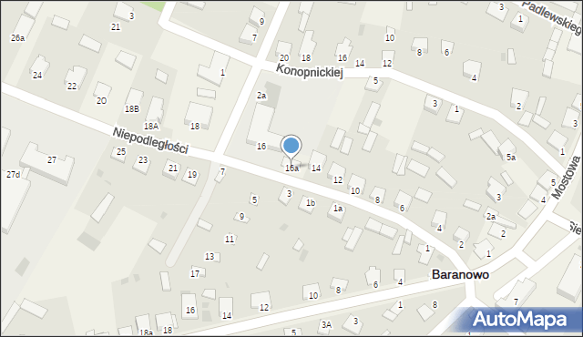 Baranowo, Niepodległości, 16a, mapa Baranowo