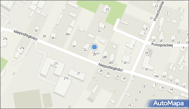 Baranowo, Niepodległości, 20, mapa Baranowo