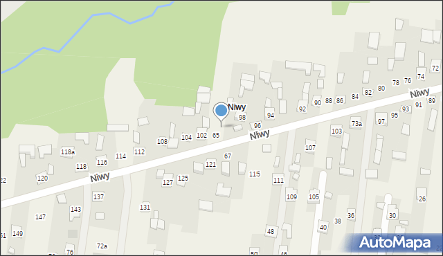 Bęczków, Niwy, 100, mapa Bęczków