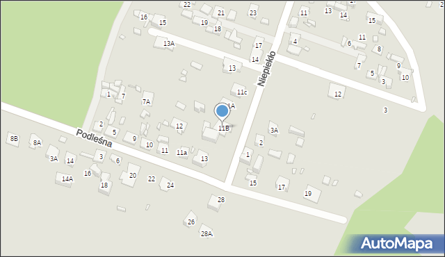 Będzin, Niepiekło, 11B, mapa Będzin