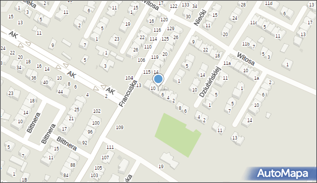 Biała Podlaska, Niećki Józefa, 8, mapa Białej Podlaskiej