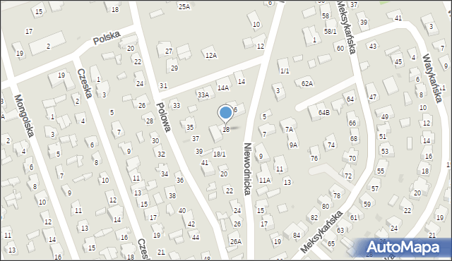 Białystok, Niewodnicka, 18, mapa Białegostoku