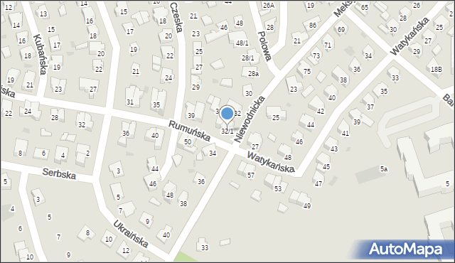 Białystok, Niewodnicka, 32/1, mapa Białegostoku