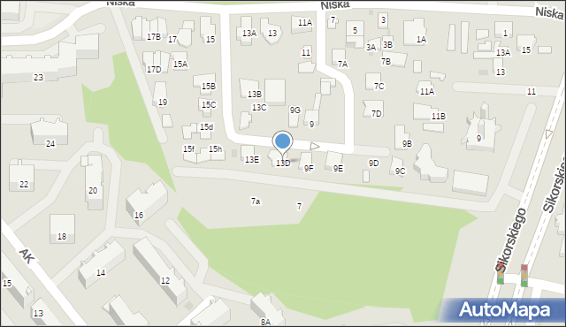 Białystok, Niska, 13D, mapa Białegostoku