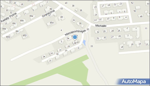 Bibice, Niezapominajek, 1a, mapa Bibice