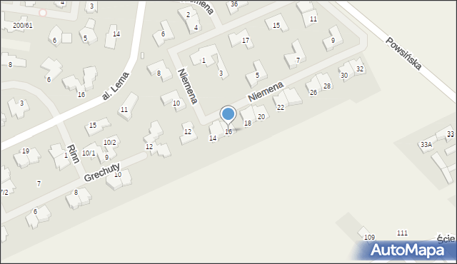 Bielawa, Niemena Czesława, 16, mapa Bielawa
