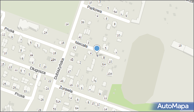 Bielsk Podlaski, Niecała, 6, mapa Bielsk Podlaski