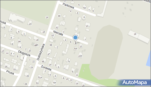 Bielsk Podlaski, Niecała, 8, mapa Bielsk Podlaski