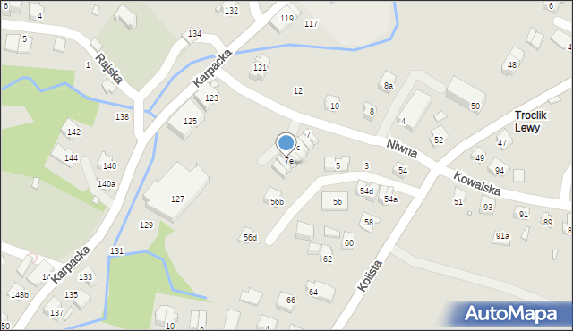 Bielsko-Biała, Niwna, 7f, mapa Bielsko-Białej