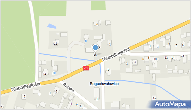Boguchwałowice, Niepodległości, 4a, mapa Boguchwałowice