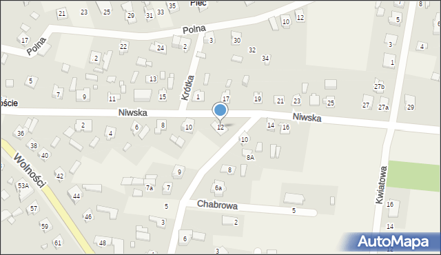 Boronów, Niwska, 12, mapa Boronów