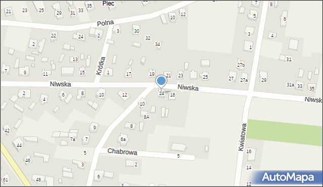 Boronów, Niwska, 14, mapa Boronów