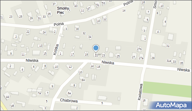 Boronów, Niwska, 21, mapa Boronów