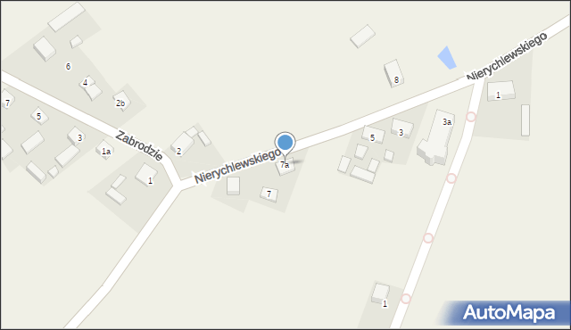 Brąszewice, Nierychlewskiego, ks., 7a, mapa Brąszewice