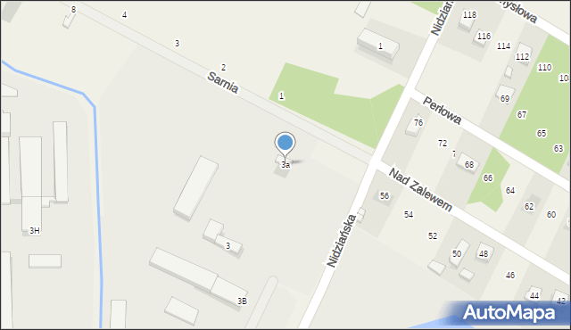 Brzeziny, Nidziańska, 3a, mapa Brzeziny