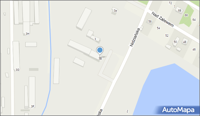 Brzeziny, Nidziańska, 3B, mapa Brzeziny