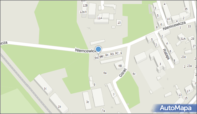 Bytom, Niemcewicza Juliana Ursyna, 9T, mapa Bytomia