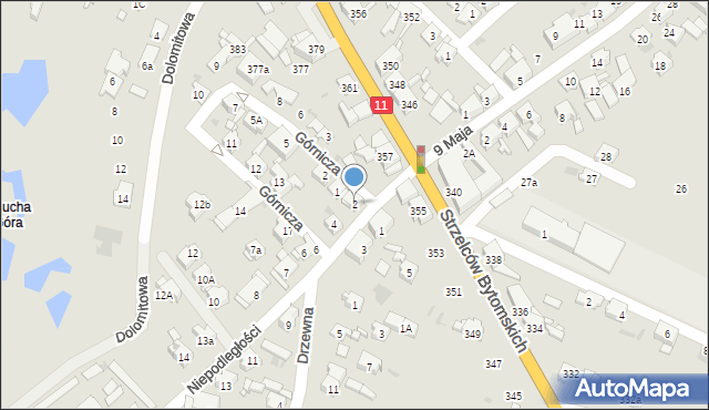 Bytom, Niepodległości, 2, mapa Bytomia