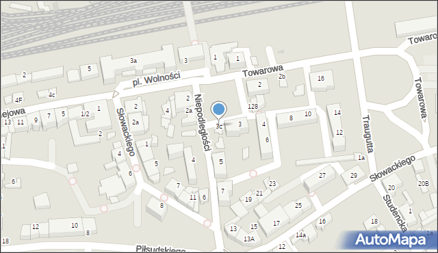 Czechowice-Dziedzice, Niepodległości, 3c, mapa Czechowic-Dziedzic