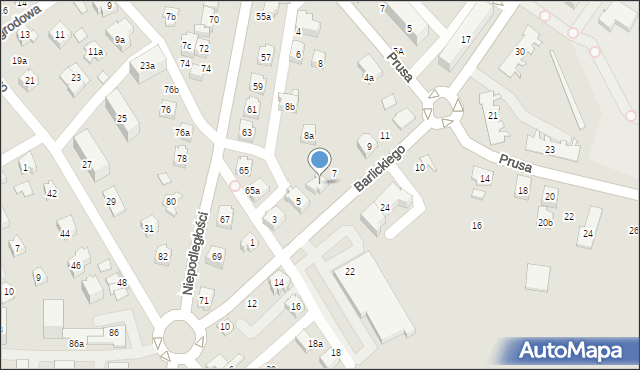 Czechowice-Dziedzice, Niepodległości, 65B, mapa Czechowic-Dziedzic