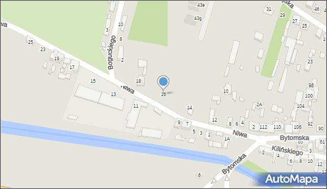 Czeladź, Niwa, 16, mapa Czeladź