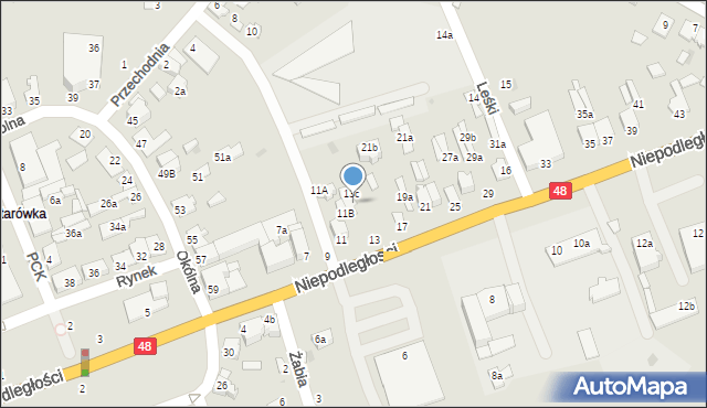 Dęblin, Niepodległości, 13b, mapa Dęblin