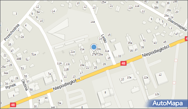 Dęblin, Niepodległości, 27a, mapa Dęblin