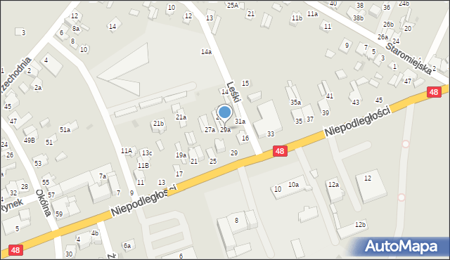 Dęblin, Niepodległości, 29a, mapa Dęblin