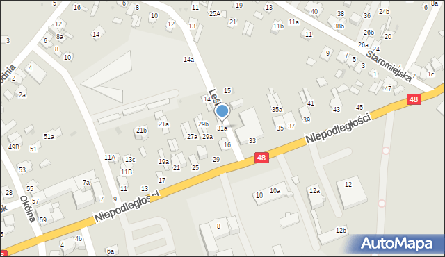 Dęblin, Niepodległości, 31a, mapa Dęblin