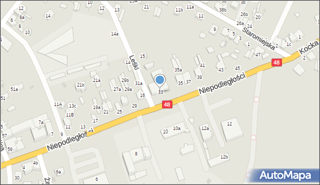 Dęblin, Niepodległości, 33, mapa Dęblin