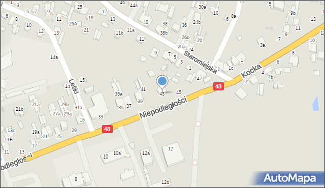 Dęblin, Niepodległości, 43, mapa Dęblin