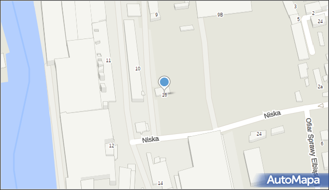 Elbląg, Niska, 16, mapa Elbląga