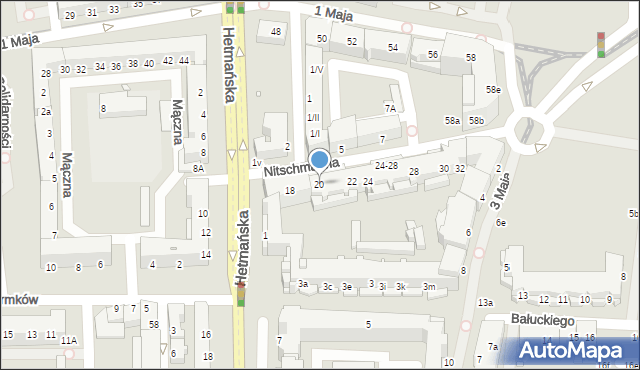 Elbląg, Nitschmanna Henryka, 20, mapa Elbląga