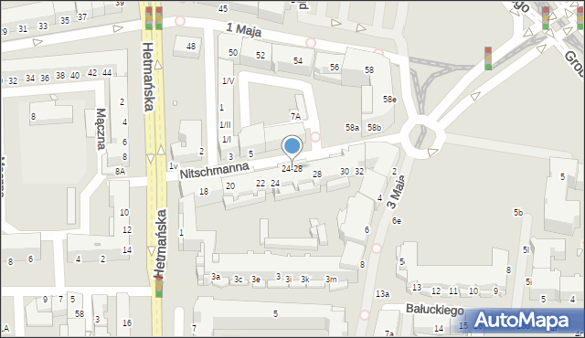 Elbląg, Nitschmanna Henryka, 24-28, mapa Elbląga