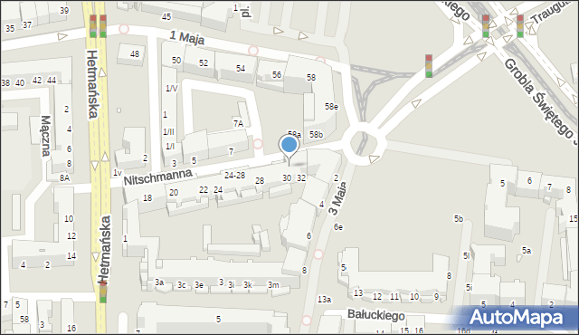 Elbląg, Nitschmanna Henryka, 30-32, mapa Elbląga