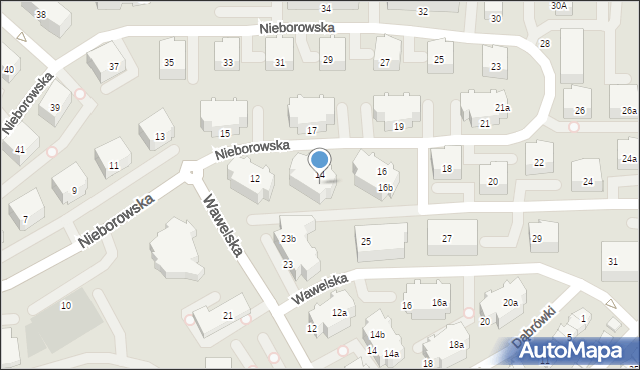 Gdańsk, Nieborowska, 14b, mapa Gdańska