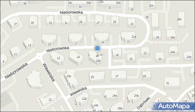 Gdańsk, Nieborowska, 16, mapa Gdańska