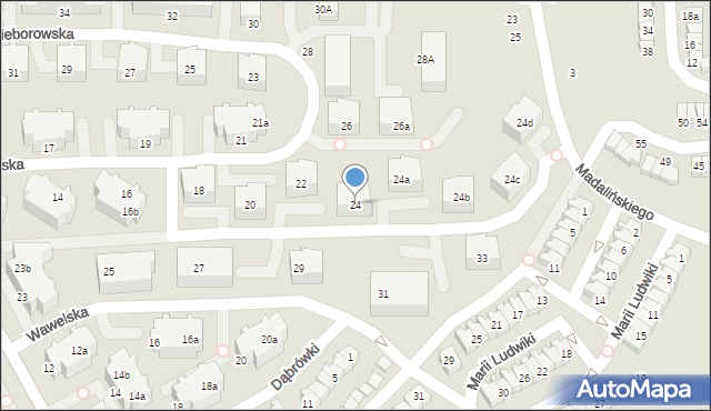 Gdańsk, Nieborowska, 24, mapa Gdańska