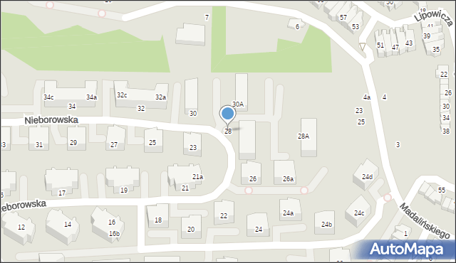 Gdańsk, Nieborowska, 28, mapa Gdańska