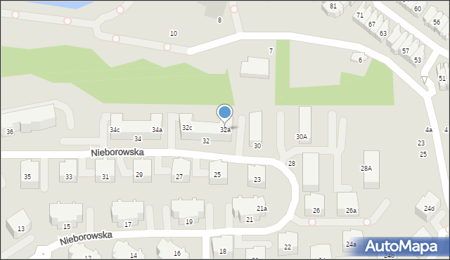 Gdańsk, Nieborowska, 32a, mapa Gdańska