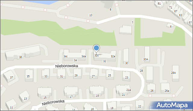 Gdańsk, Nieborowska, 32c, mapa Gdańska