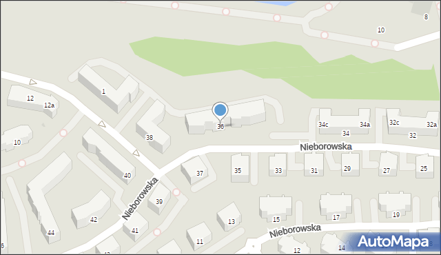 Gdańsk, Nieborowska, 36, mapa Gdańska