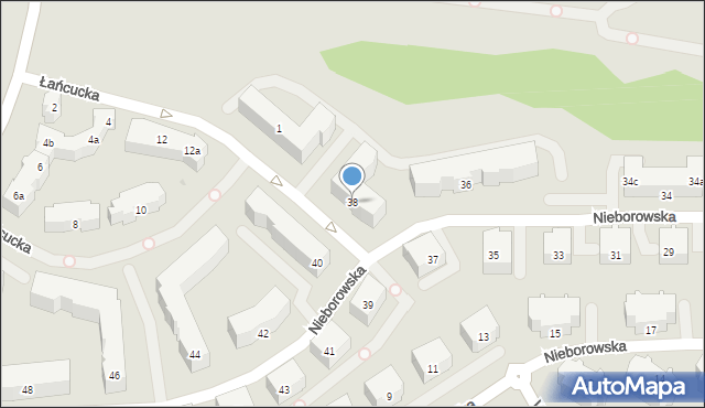 Gdańsk, Nieborowska, 38, mapa Gdańska