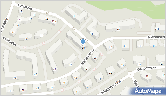 Gdańsk, Nieborowska, 40, mapa Gdańska