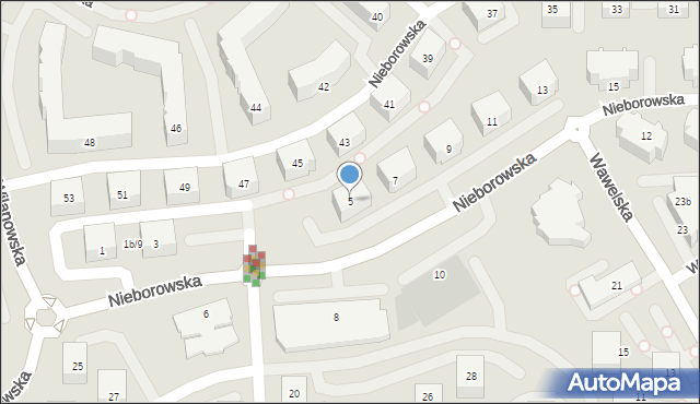 Gdańsk, Nieborowska, 5, mapa Gdańska