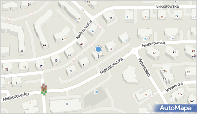 Gdańsk, Nieborowska, 9, mapa Gdańska